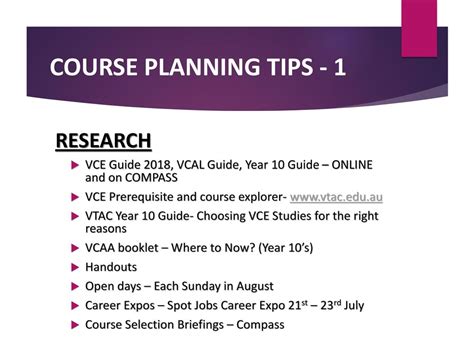 Course planning advice : Current students : The University of .